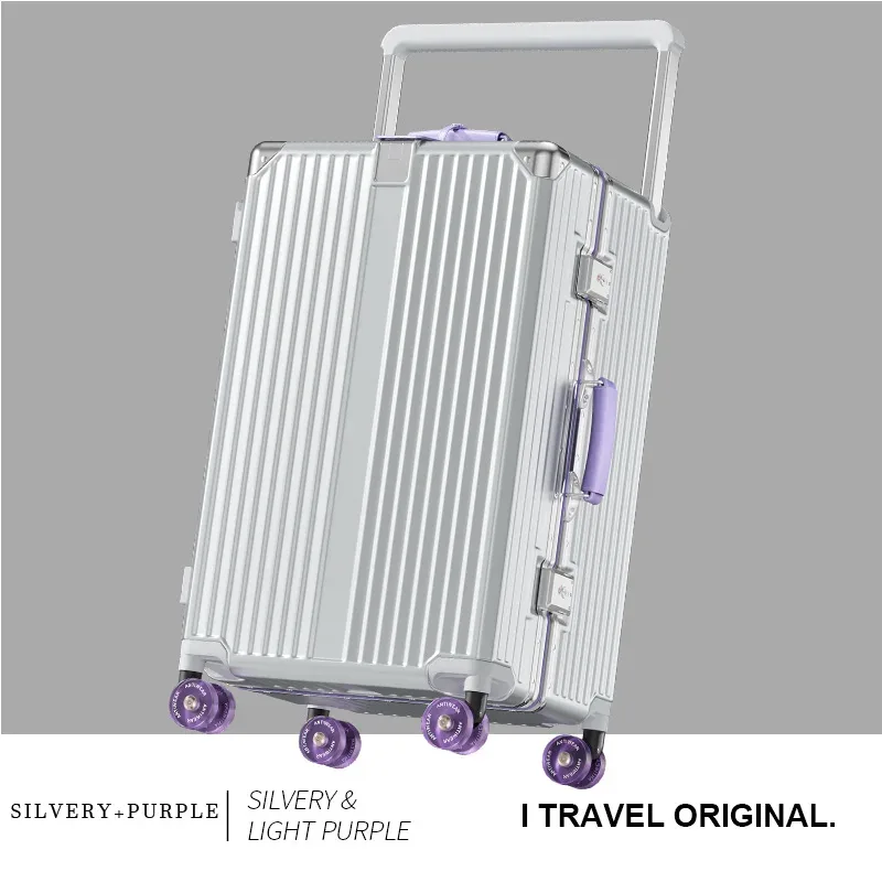 bunnyfly valise large poignée valise de voyage hommes 20 24 bagage à main femmes pc cadre en aluminium boîtier de chariot