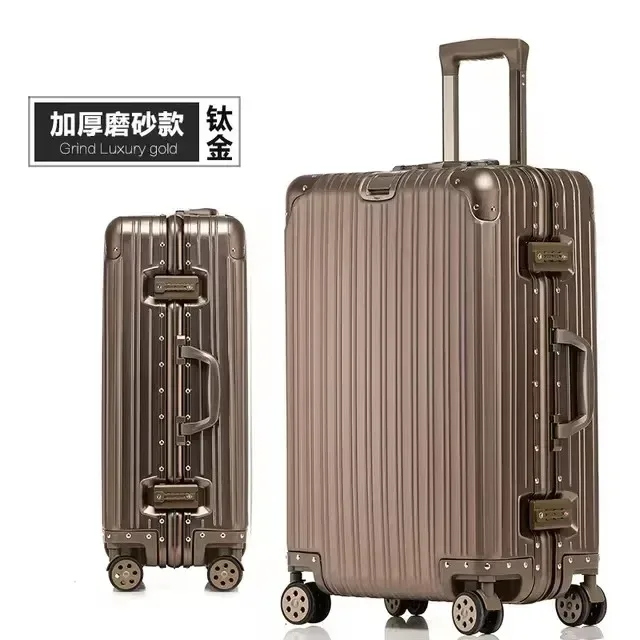 valises en alliage d'aluminium et de magnésium 100%, bagages légers spinner de 20/24/26/29 pouces, serrure tsa, sac de voyage durable