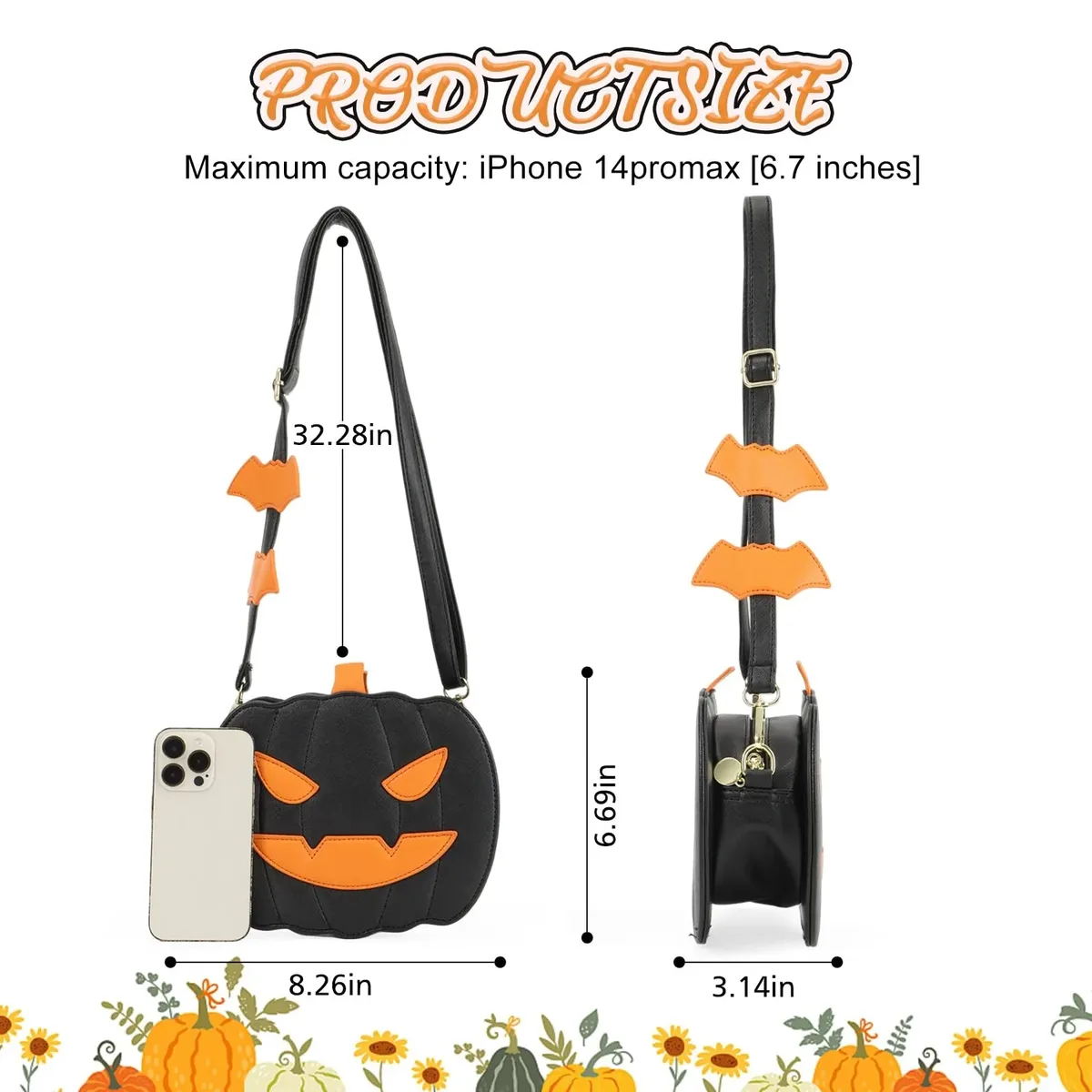 sac à bandoulière en cuir pu pour femme, sac à main d'halloween, sac à provisions d'halloween, sac de messager démon, initié à la aliments