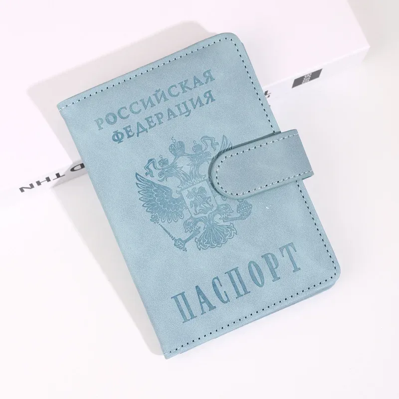 rfid russe pu porte-passeport portefeuille de voyage couverture de passeport étui de passeport porte-billet d'avion porte-carte d'identité accessoires de voyage