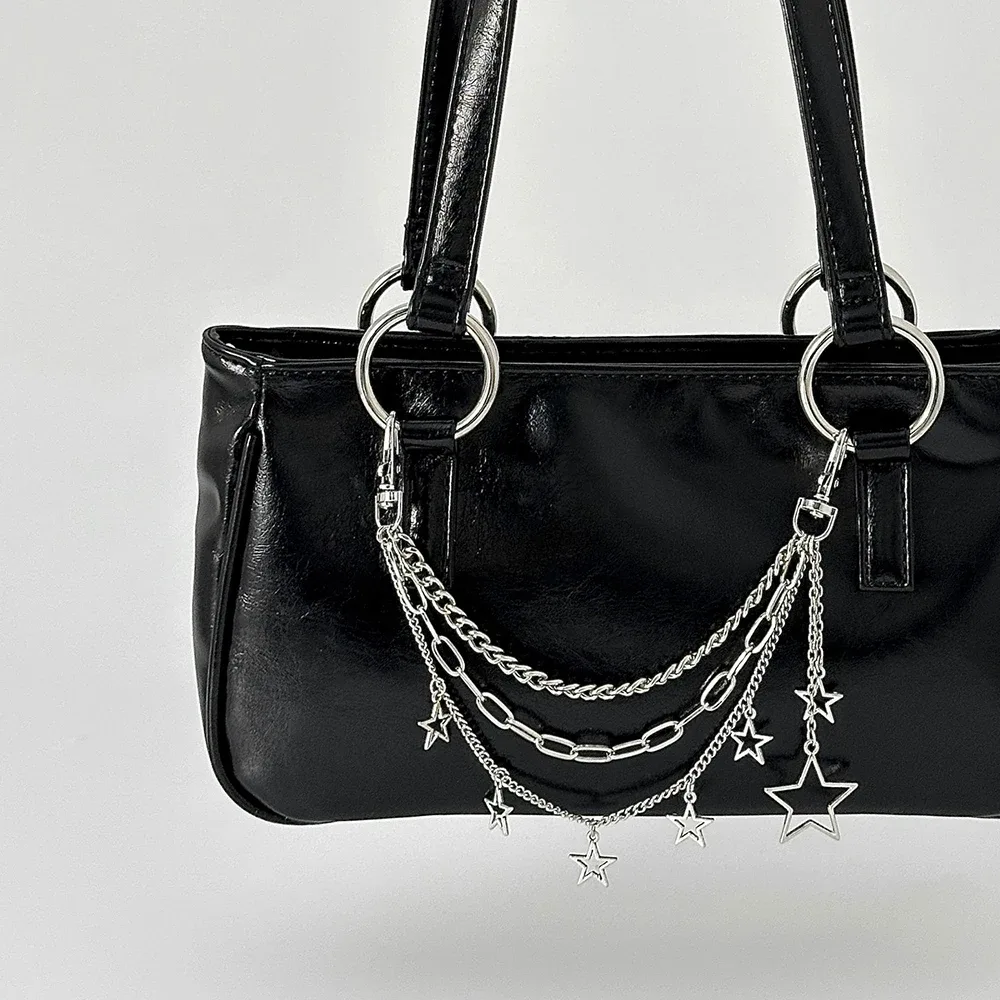 Chaîne de sac en métal Y2K pour Itabag, poignées DIY, nœuds, croix, étoiles, pendentifs, sangles de sac à bandoulière, accessoires de sac