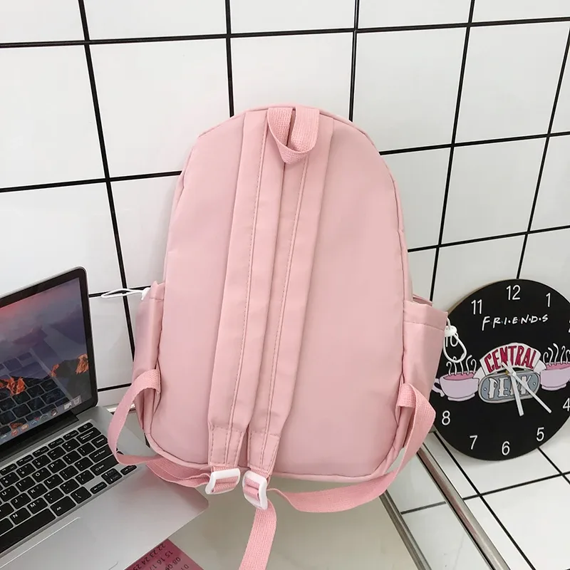 sac dos nylon unisexe rose noir poche hamburger limon couverture souple voyage ordinateur portable