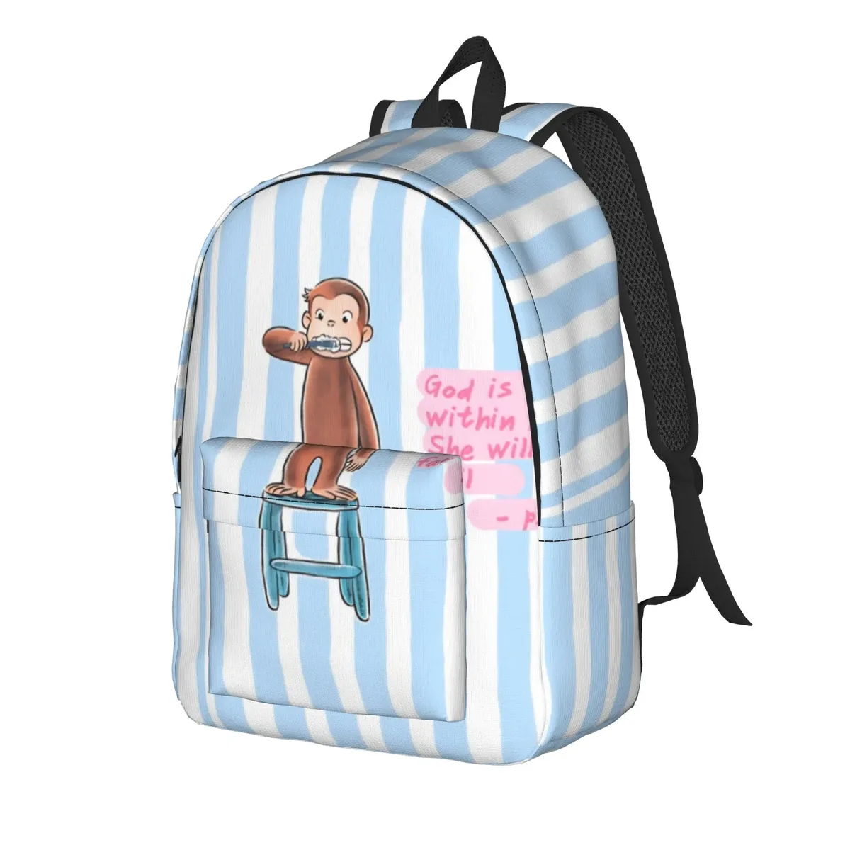 sac à dos curious george en toile pour hommes et femmes, sac à dos mignon pour étudiants, randonnée, voyage, collège, durable