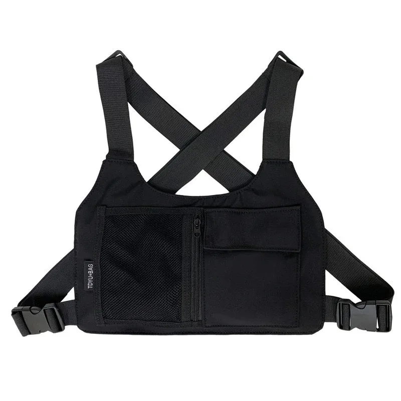 hip-hop streetwear unisexe poitrine plate-forme sac haute qualité nylon poitrine sacs multi-fonction tactique gilet sac à dos