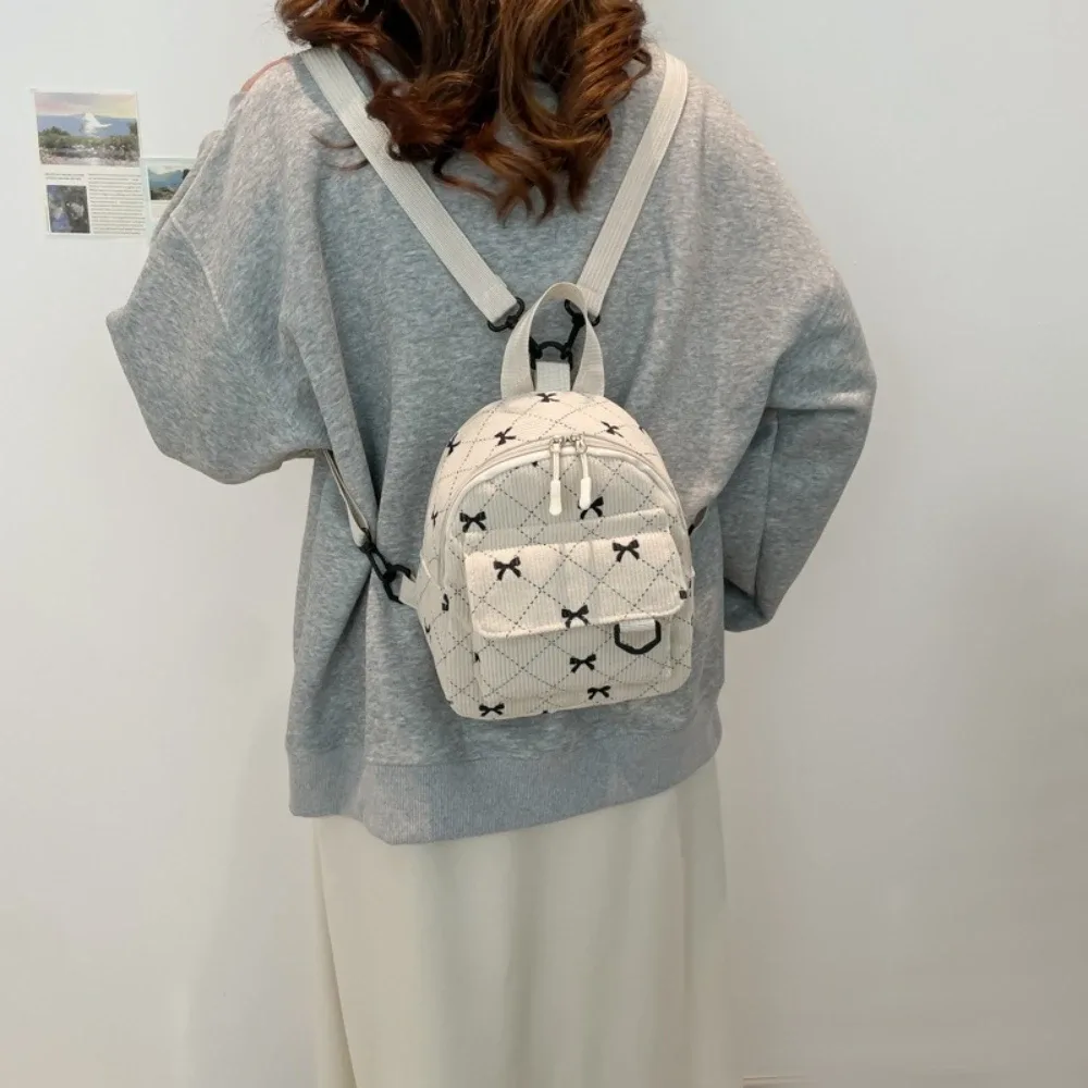 mini sac à dos imprimé nœud papillon mignon, sac à bandoulière, sac de rangement cosmétique de voyage, sacs à livres coréens pour étudiants, sac à dos décontracté 2026