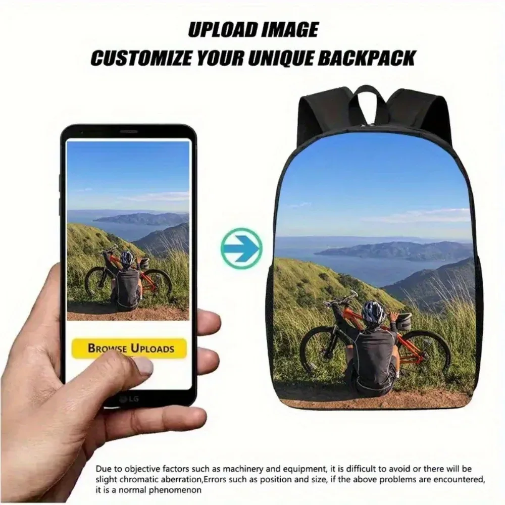 sac à dos personnalisé avec photo, sac à dos multifonctionnel, adapté aux trajets quotidiens et lavable à la main, léger