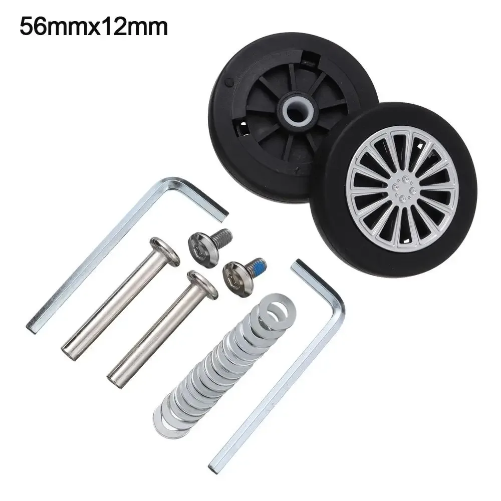 roues de remplacement avec vis pour valise de voyage, kit de réparation d'essieux, roulette silencieuse durable, bricolage, 2 pièces