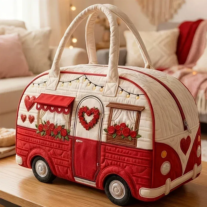 nouveau sac de voyage matelassé en forme de bus, 9 styles, grande capacité, matelassage 3d, sac de voyage, sac fourre-tout, sac à main pour courtes distances