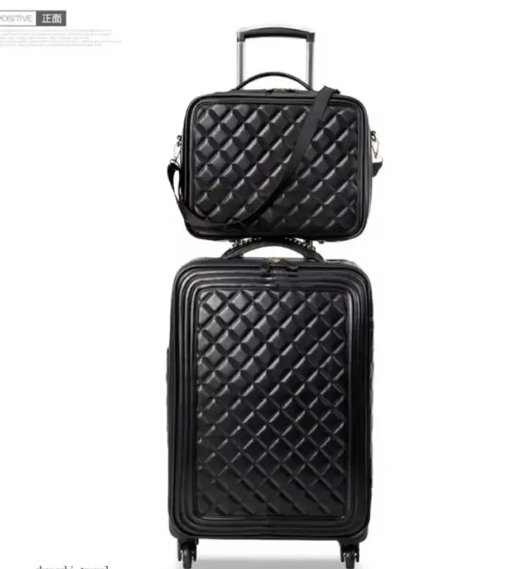 valise à roulettes carrylove en cuir pour femme, 20, 24 et 28 pouces, bagage cabine