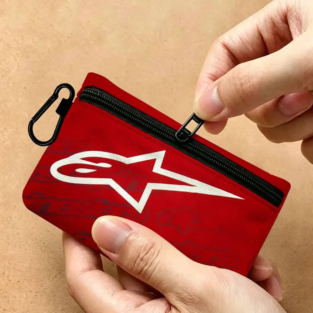petite pochette multifonctionnelle en tissu oxford avec logo alpinestars, avec crochet, mini porte-monnaie, sac de rangement pour écouteurs