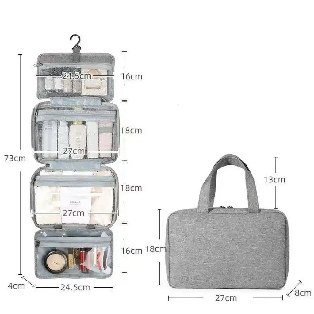 grande trousse de toilette suspendue avec crochet, étanche, pliable, sac de voyage, organiseur de maquillage, de rasoirs et de cosmétiques, accessoires de salle de bain