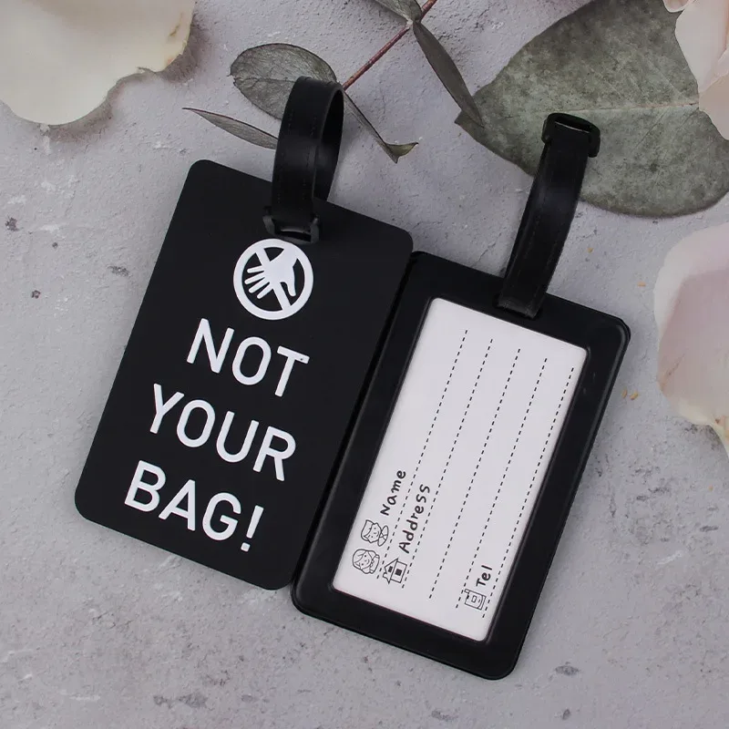 étiquette de voyage en pvc souple pour hommes et femmes, étiquette de nom de valise, étiquettes d'avion, accessoires de voyage de vacances