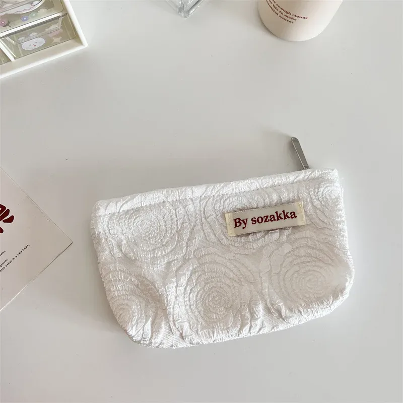 trousse de maquillage à fermeture éclair pour femmes, nouveaux sacs à cosmétiques, organiseurs, instituts floraux, stockage de poudres, trousse de maquillage, voyage