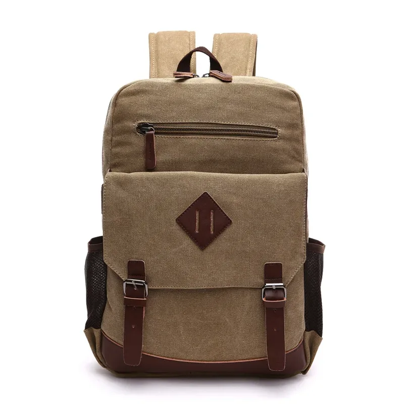 sac à dos vintage en toile pour homme, grand format, compatible avec la plupart des ordinateurs portables de 15,6 pouces, sac d'école, sac de randonnée, sac de voyage