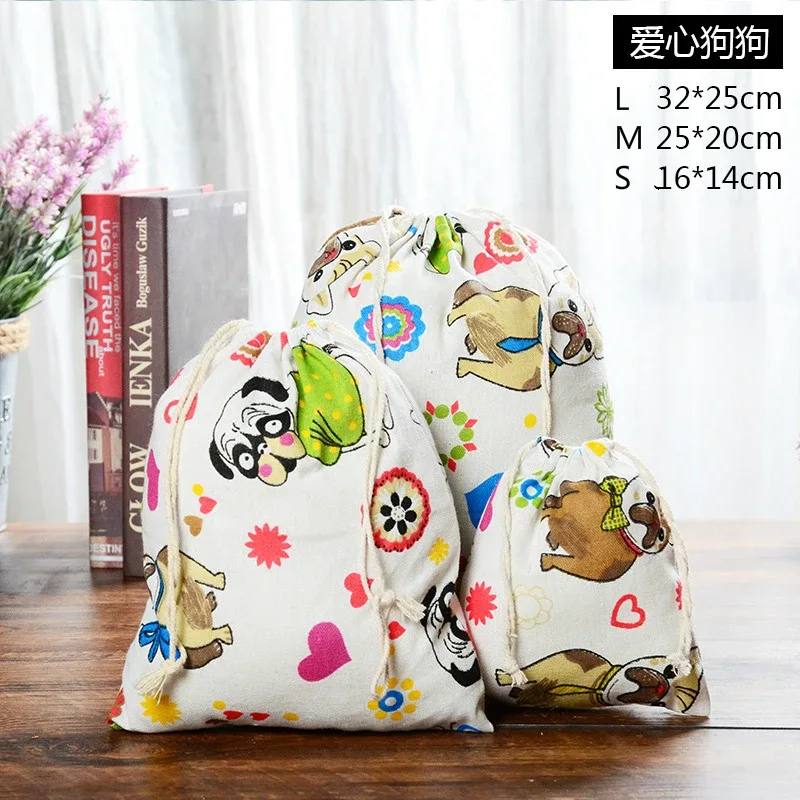 sac de voyage décontracté en coton et lin, sac à cosmétiques à cordon de serrage à faisceau simple, trousse de maquillage organisateur femmes hommes chaussures pochette de rangement