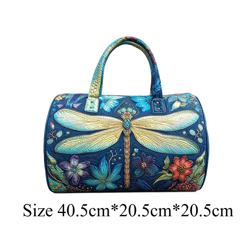 sac de voyage matelassé 3d dragonfly pour femme, sac de week-end, sac de sport, sac de transport artistique, bagage à main, article personnel