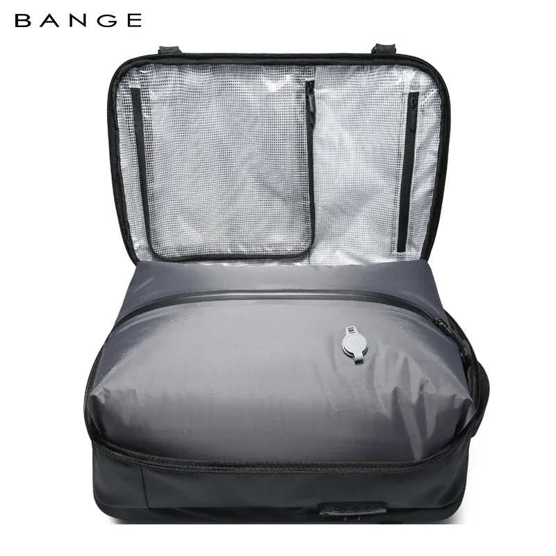 organisateur voyage tissu oxford noir compartiment transparent sections anti-fourreaux expansible vacuum system sac dos polyester multifonctionnels travels