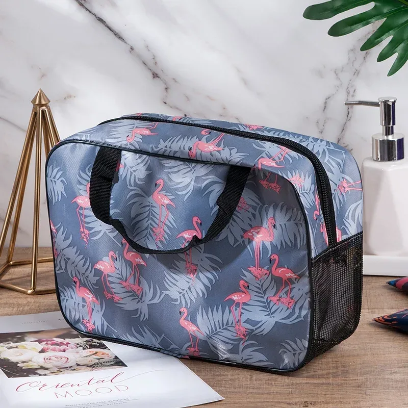 trousse de toilette de voyage pour filles, trousse de maquillage à fermeture éclair, organisateur de mode imprimé floral, fourre-tout pour femmes, grand sac à cosmétiques, nouvelle collection