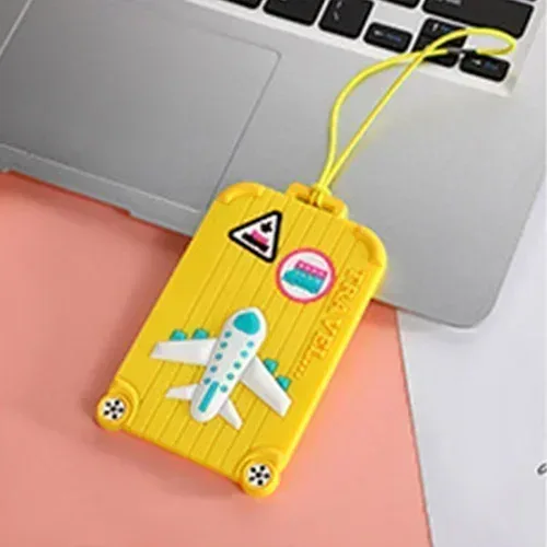 nouvelles étiquettes de bagages en pvc accessoires de voyage étiquettes de valise en silicone style de mode étiquette de voyage portable en silicone porte-adresse d'identification