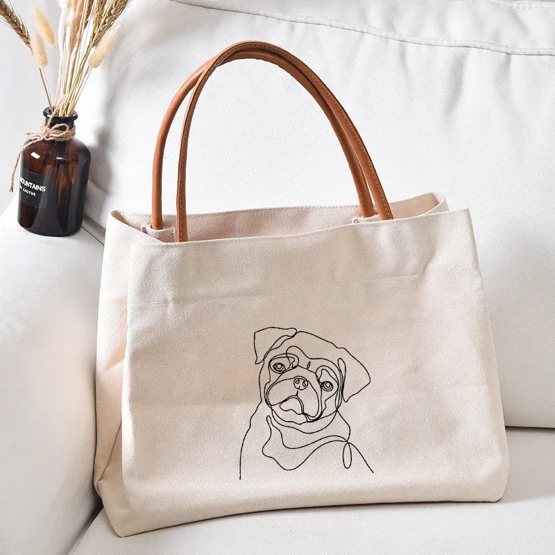 sac fourre-tout en toile pour femme, sac de travail, sac de plage, sac à provisions, cadeau pour les amoureux des chiens, mode pour femme, imprimé chien teckel