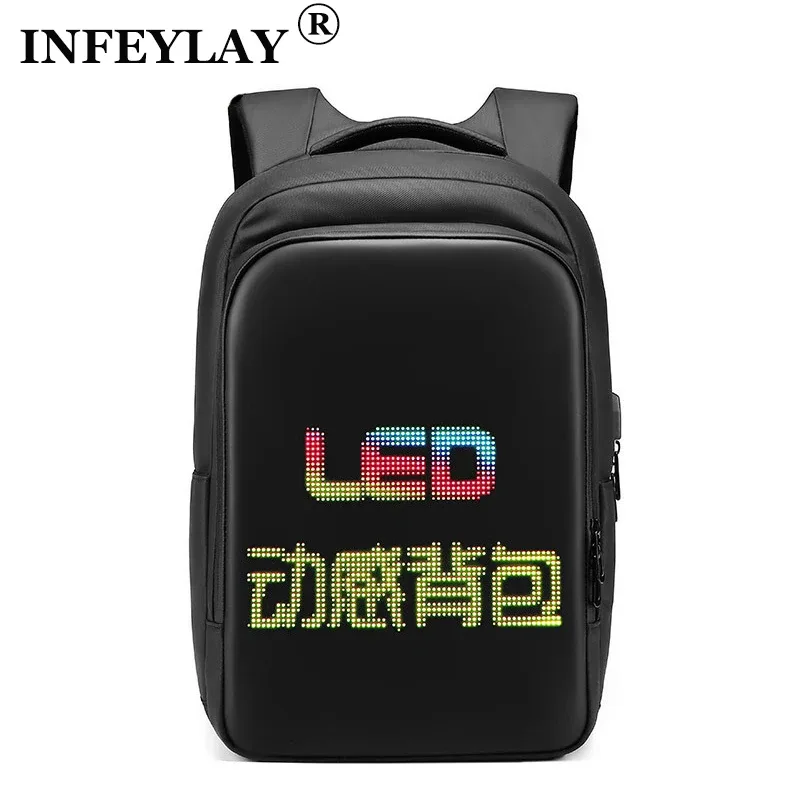infeylay – sac à dos avec écran d'affichage led pour homme et femme, accessoire intelligent pour affaires, école et outils multimédia, outil de diy