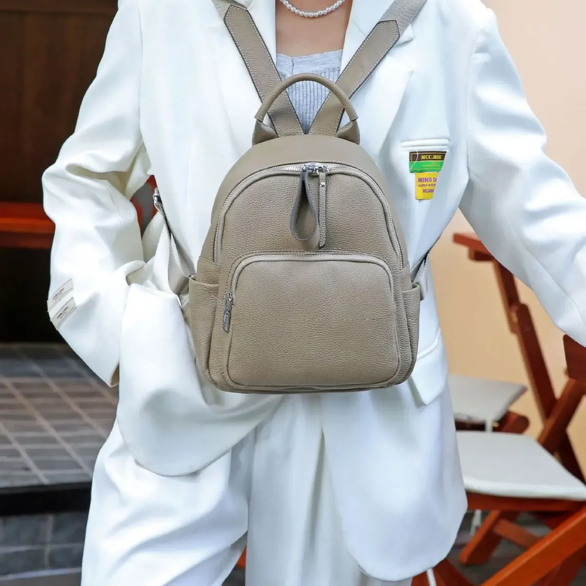 petit sac à dos en cuir de vachette véritable pour dames, sac de voyage antivol, sac à dos décontracté en cuir véritable