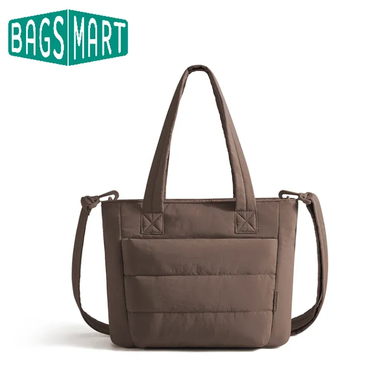 BAGSMART Sac fourre-tout rembourré pour femme, sac à bandoulière simple, grande capacité, sac à bandoulière pour étudiant, sac à main d'extérieur décontracté