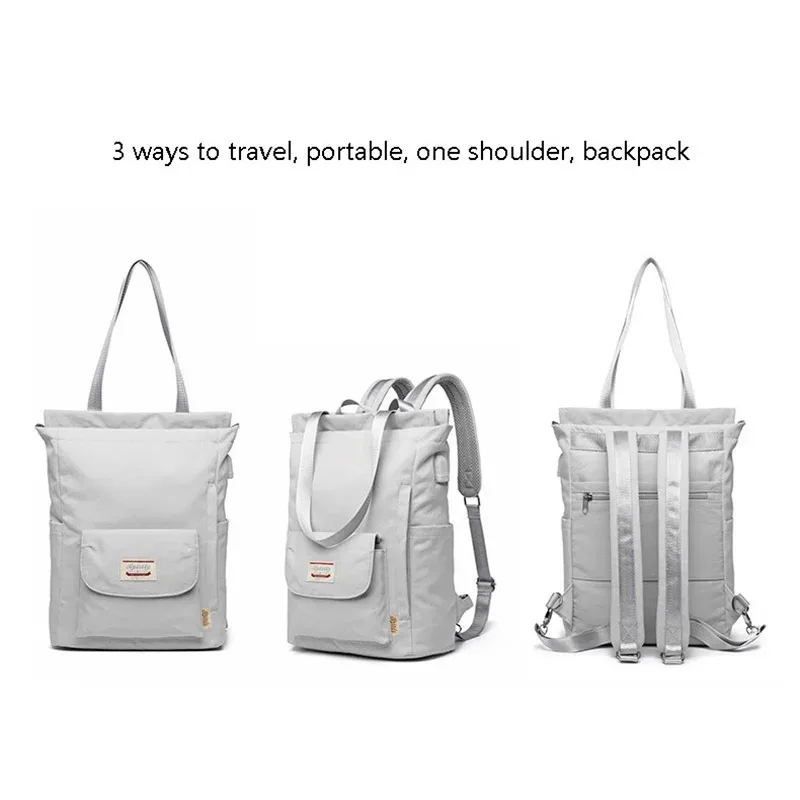 femmes sac à dos étanche élégant sac à dos pour ordinateur portable 13 13.3 14 15.6 pouces mode coréenne oxford toile usb collège sac à dos sac fem