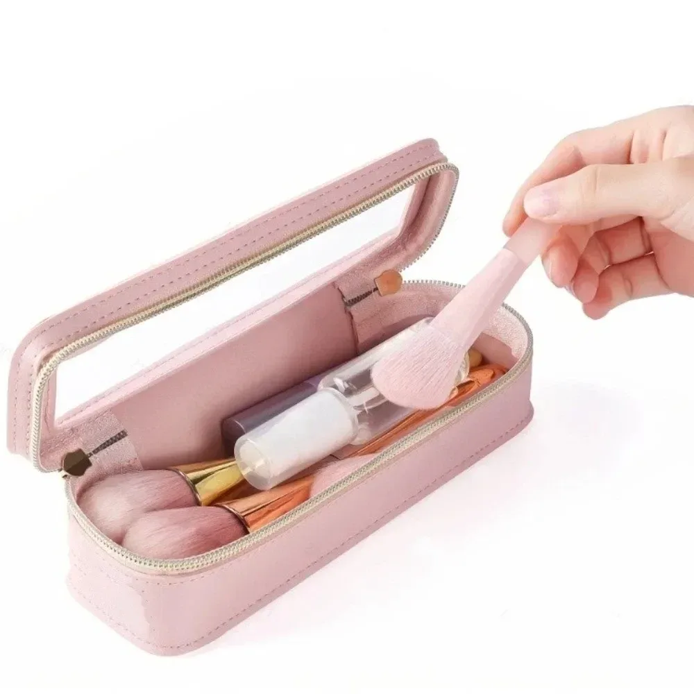 étuis cosmétiques pvc transparent fermeture éclair couleur blanc rose noir décontracté voyage cosmétiques pochettes rangement