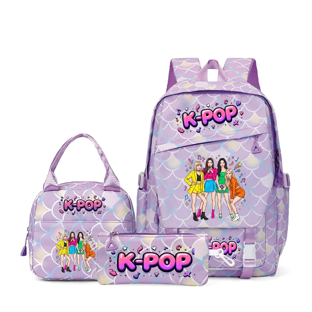ensemble de 3 sacs à dos à motif de groupe de filles k-pop pour les fans, idée cadeau parfaite avec un design accrocheur