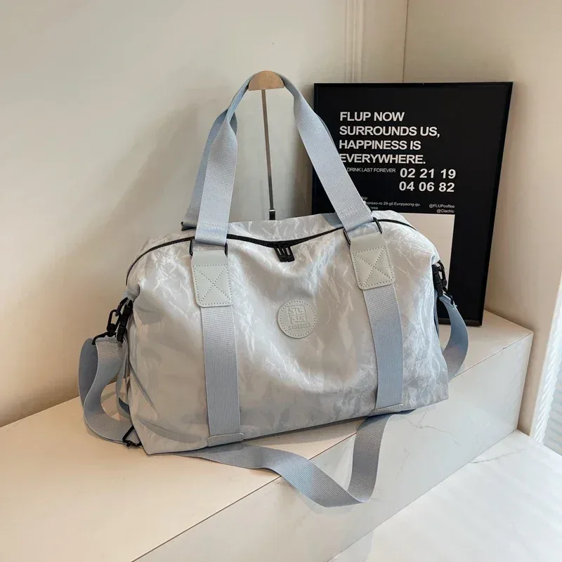 sac de voyage à fermeture éclair en pu de couleur unie, grande capacité, sac à bandoulière polyvalent et décontracté, doux, tendance, offre spéciale, 2026