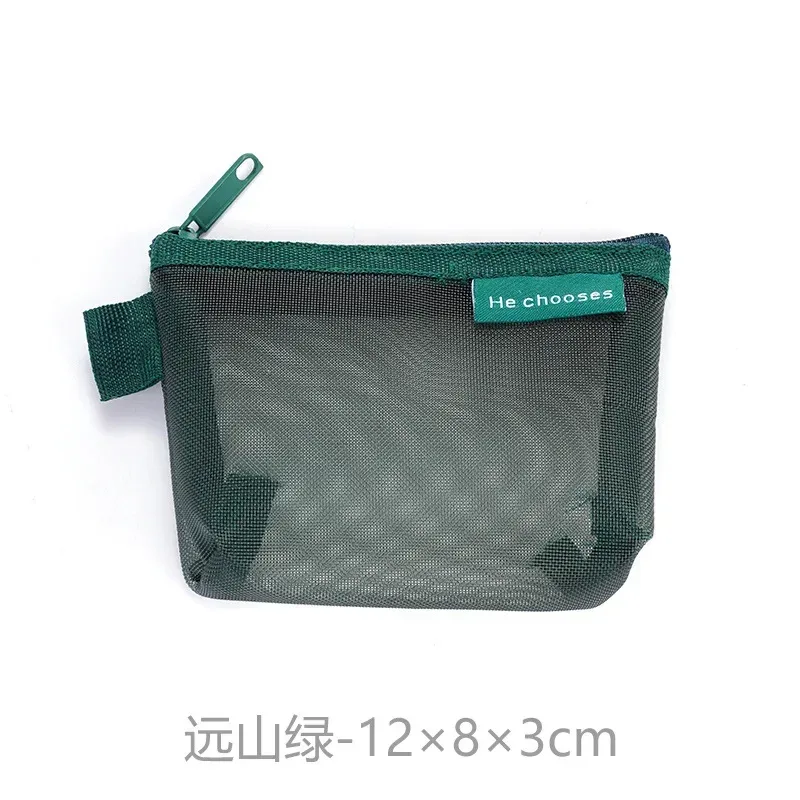 mini sacs à cosmétiques en maille de nylon transparent pour femmes, petits sacs de maquillage pour rouge à lèvres, pochette pour ligne de données, étui organisateur pour clé d'écouteurs