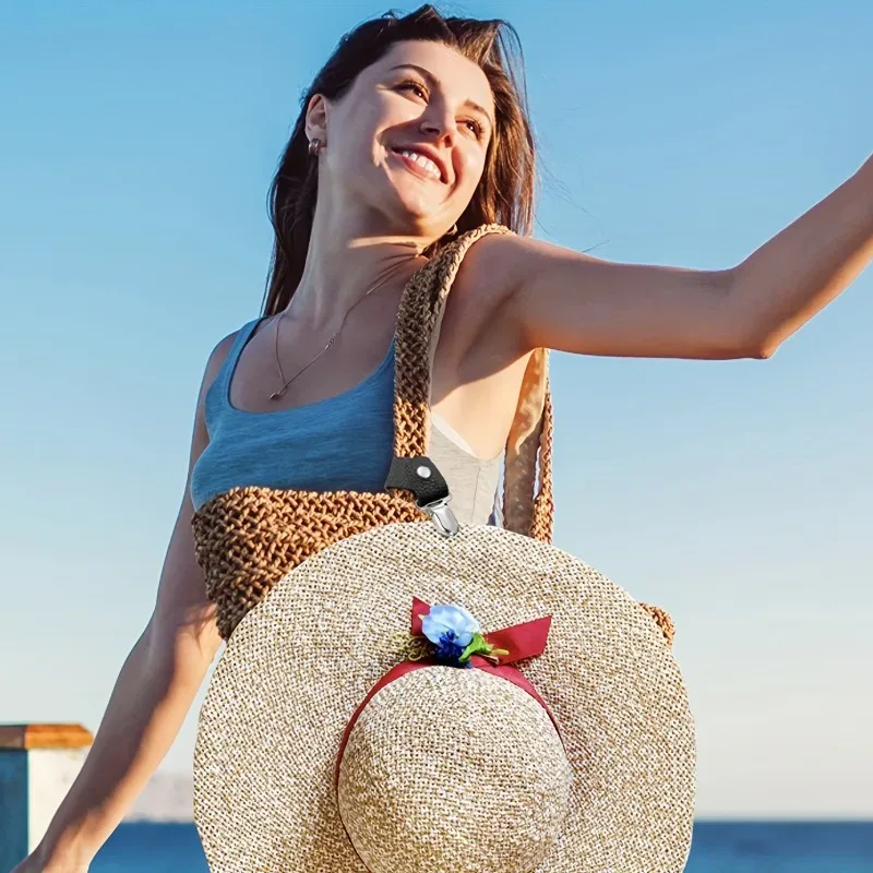 pince chapeau cuir blanc accessoire voyage sac main dos bagages pliant extérieur camping randonnée