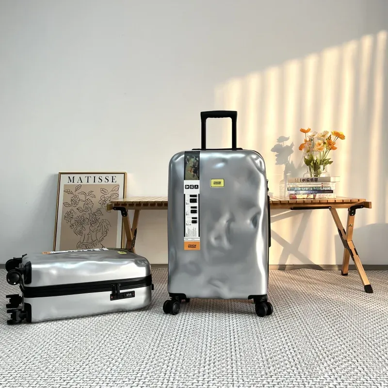 valise à roulettes concave-convexe, bagage cabine 20 pouces, valise de voyage, valise à code pour étudiants, bagage de forme irrégulière 28 pouces