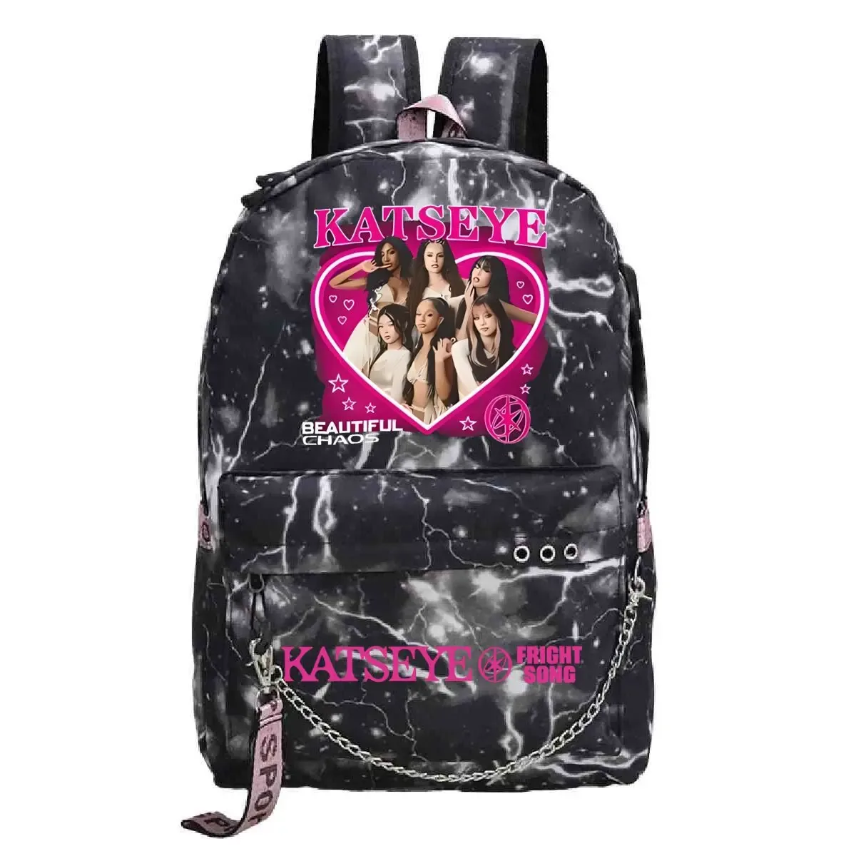 sac à dos harajuku imprimé kpop katseye tendance, sac d'école pour fille, sacoche pour ordinateur portable, sac de voyage pour femme et homme, sac à dos quotidien
