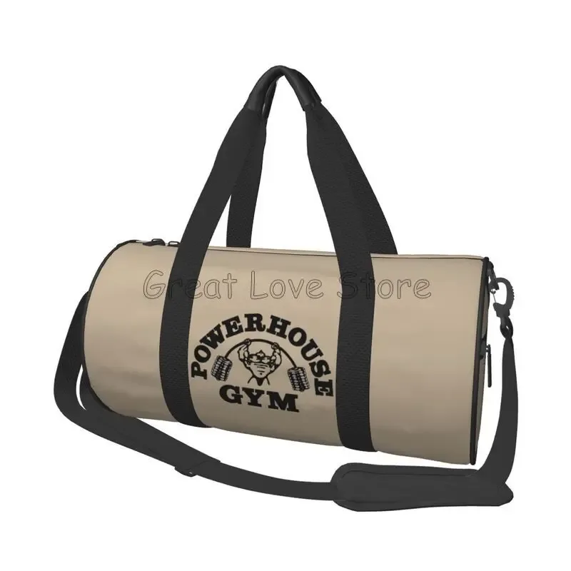 sac de voyage rond imprimé powerhouse gym, sac de week-end, sac de nuit, sac à main portable, sac de sport imperméable pour le yoga, la gym et les sports