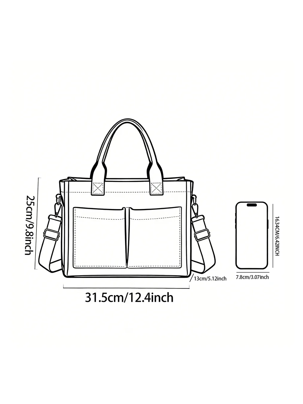 sac fourre-tout en velours côtelé imprimé livres et fleurs colorés, grande capacité, multi-poches, sac à bandoulière pour les trajets quotidiens