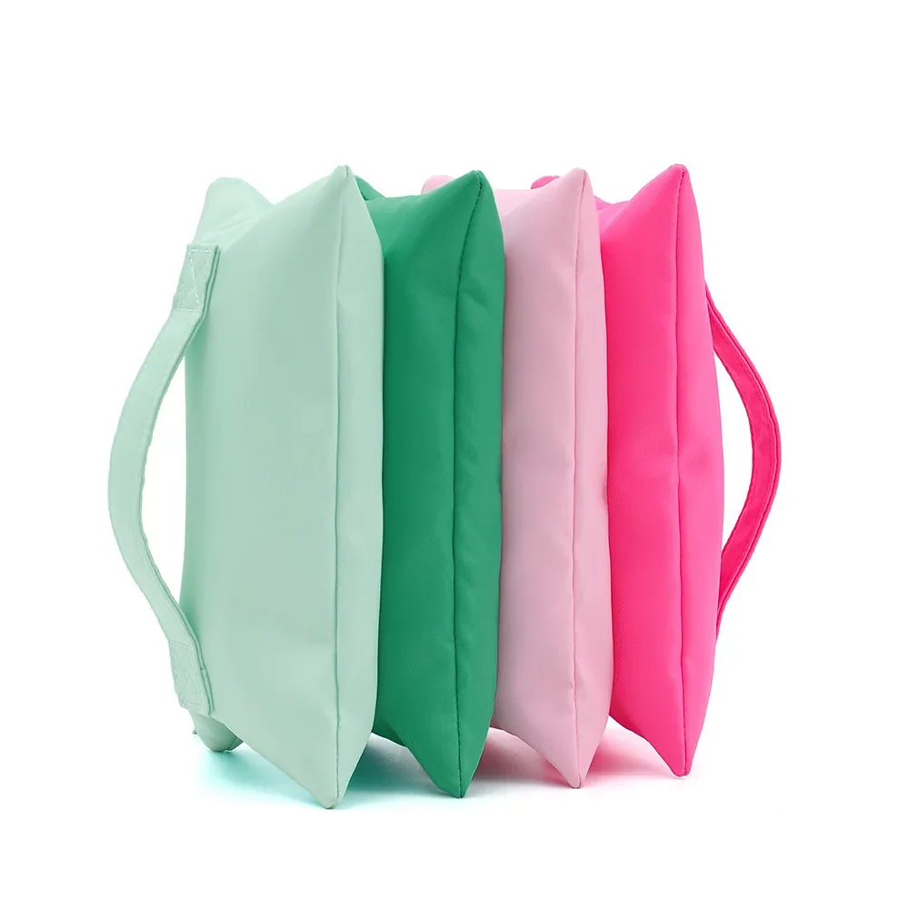 trousse de maquillage portable en nylon accordéon quadruple pour femme, sac à main de voyage, sac cosmétique polyvalent, poudres