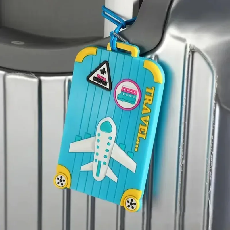 nouvelles étiquettes de bagages, accessoires de voyage, étiquettes de valise en silicone, étiquettes d'identification pour bagages de voyage et de ski, carte d'embarquement, passeport