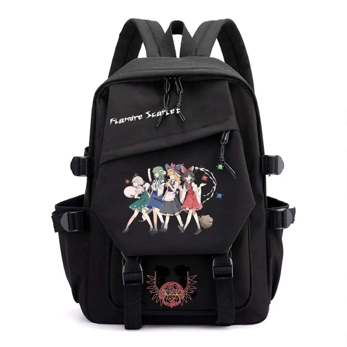 sac à dos touhou project ‌ sac à dos de voyage de grande capacité pour étudiants, imprimé dessin animé hakurei reimu kirisame marisa