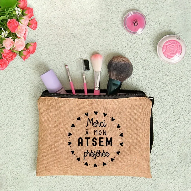 pochette zippée, cadeau pour professeur, merci maîtresse, sac de rangement pour professeur, trousse de maquillage pour femme, trousse à cosmétiques, pochette pour professeur, sac à cosmétiques