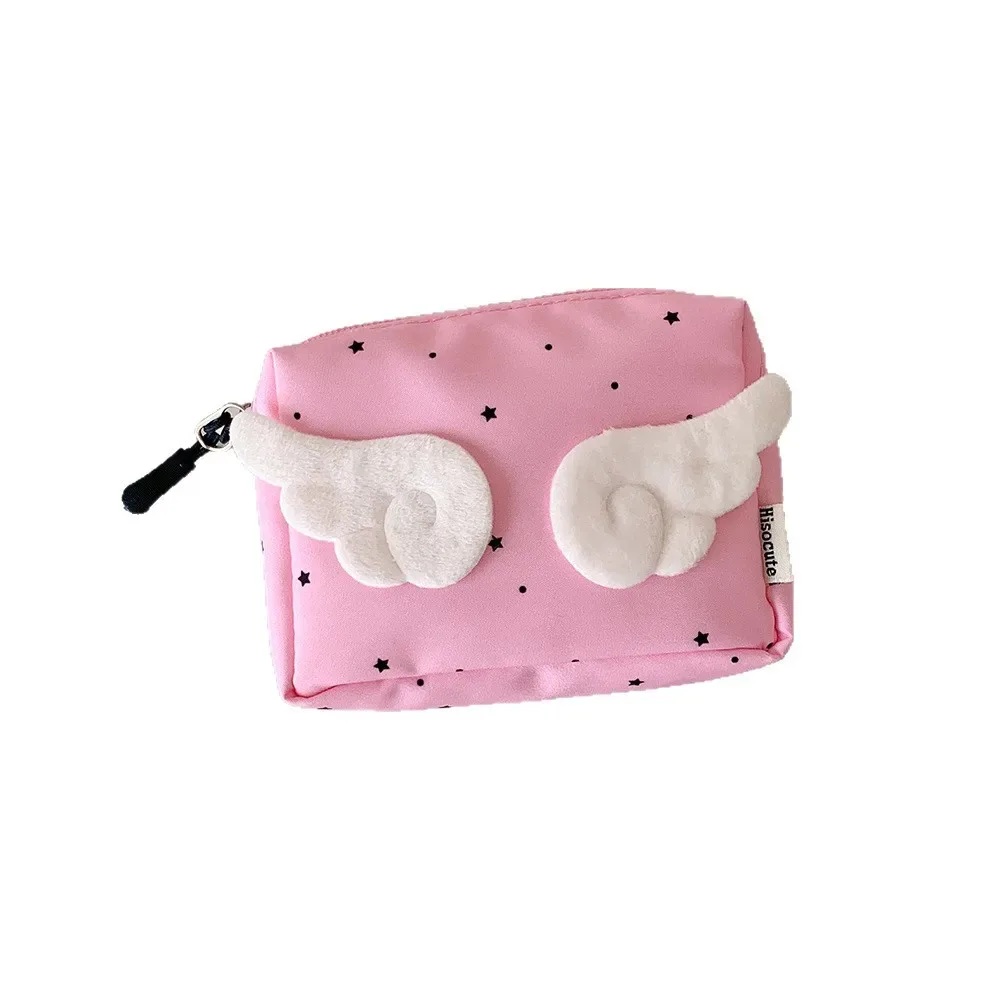 mini pochette de maquillage élégante, pochette kawaii, sac de rangement mignon, sac de rangement portable adorable pour articles de toilette scolaires, sac à main