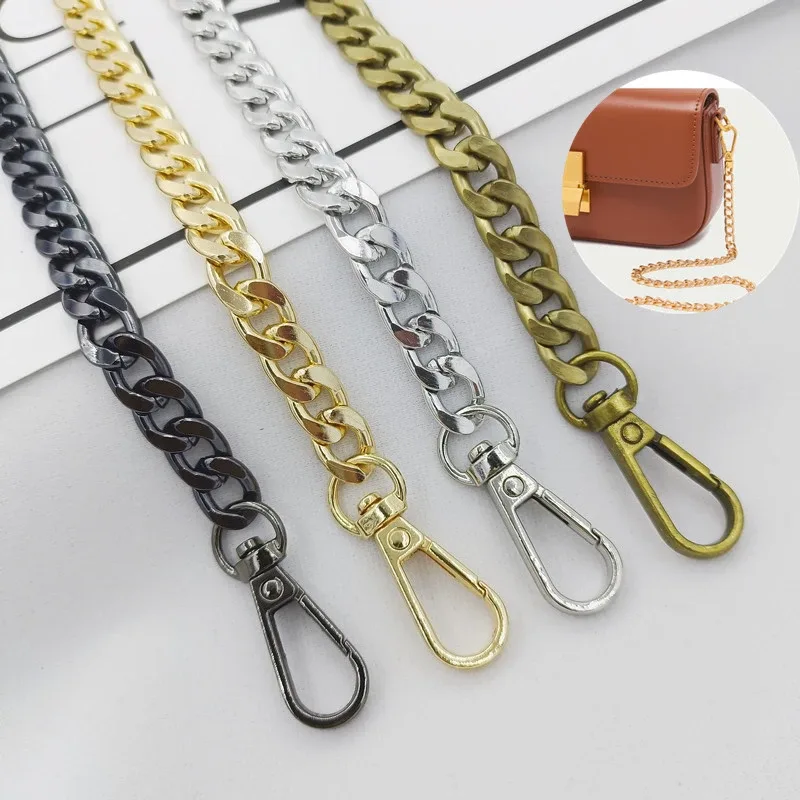 Chaîne de sac en métal de haute qualité 40/120CM, sac tissé, sangle d'épaule en aluminium, sac à bandoulière, chaînes de remplacement en métal, accessoires