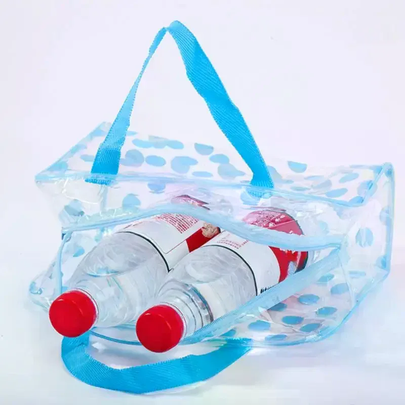 trousse de toilette transparente en pvc à pois, motif animal mignon, imperméable, portable, pour femmes, trousse de voyage, rangement de maquillage, organisateur.