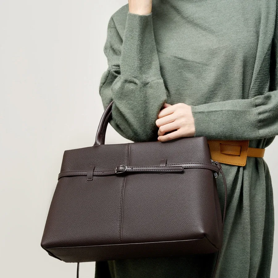 sacs pour femmes 2026 – sac fourre-tout d'épaule en cuir véritable grande capacité, inspiré des créateurs, idéal pour le bureau et les trajets quotidiens – sacs à main de luxe pour femmes