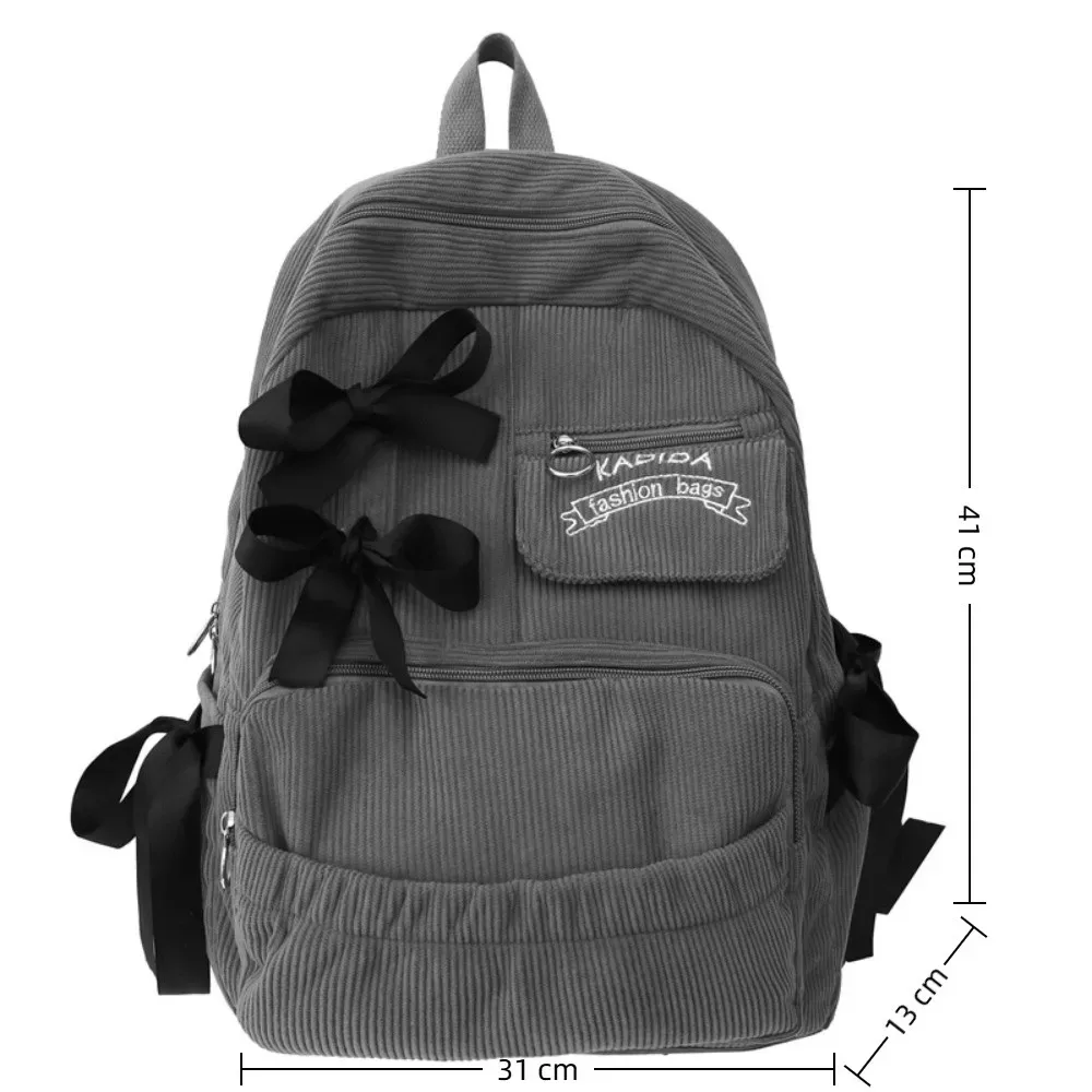 sac à dos d'étudiant à nœud papillon mignon, sac à dos d'école plissé de grande capacité, sac à dos à nœuds réglables
