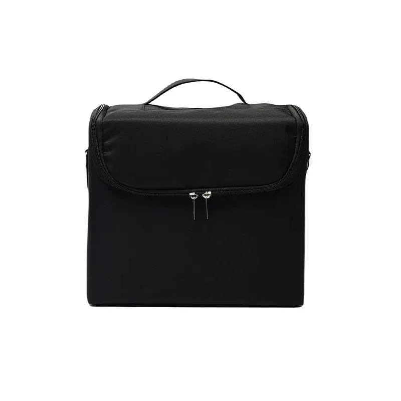 grande trousse de maquillage portable, boîte à outils multifonctionnelle pour nail art et beauté, sac cosmétique de rangement multi-niveaux en tissu oxford avec fermeture éclair