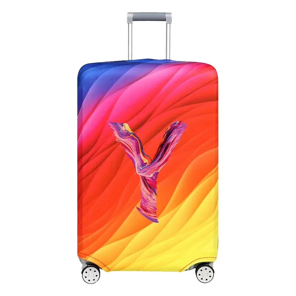 juste de bagage de voyage, housse de protection, motif de lettre de peinture, tissu de commande anti-poussière, étui à bagages, 18-32 po