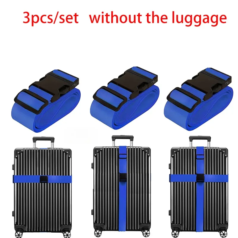 ensemble de sangles à boucle monobloc, sangle d'emballage en nylon résistante à l'usure, sangle de bagage anti-ouverture, étiquette d'identification pour compagnies aériennes, accessoires de bagage pour voyages et déplacements professionnels, adaptés aux voyageurs / étudiants / professionnels en déplacement, accessoires anti-ouverture pour bagages à main.