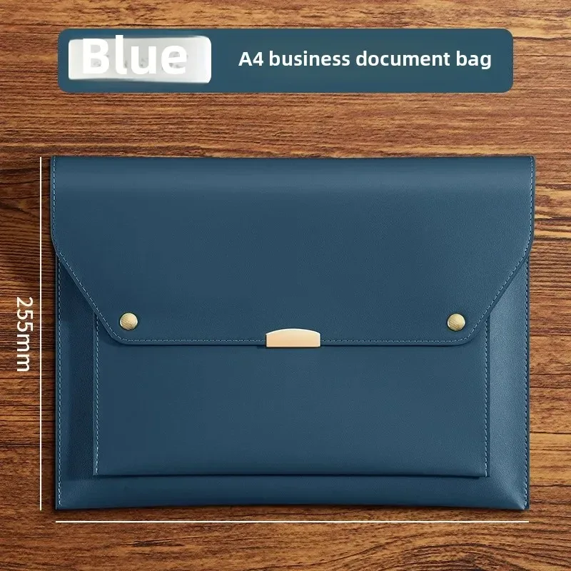nouveau 2025 bureau d'affaires magnétique en cuir fichier sac document mallette de rangement étanche papier sac archives fournitures de bureau